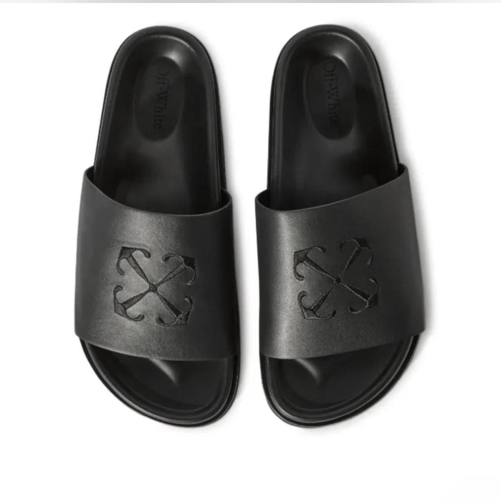 Off-White Black Logo Slide Sandals